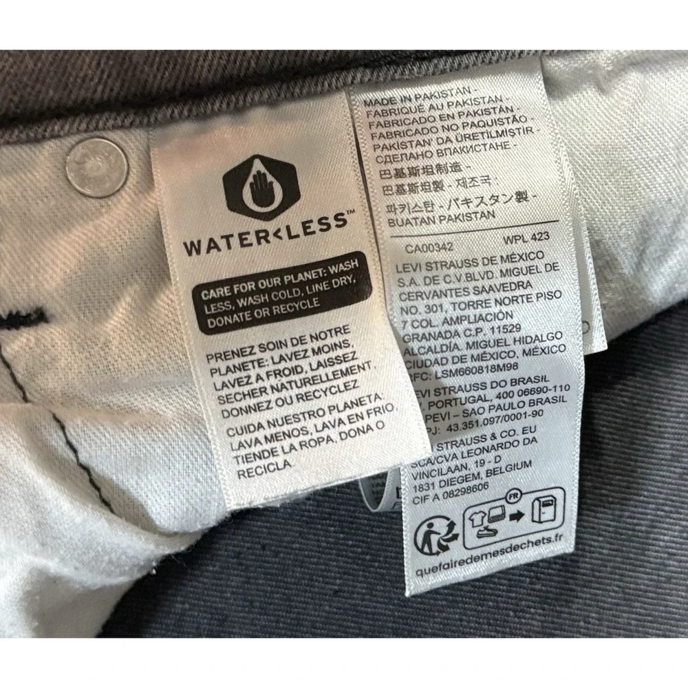 Levi's 511 Jeans Men's Size 36x34 Slim Fit Slim Leg Dark Wash Gray Denim Classic